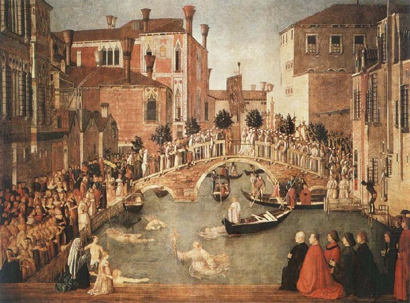 Gentile Bellini Miracle of the Cross on San Lorenzo Brdge,late 1500 china oil painting image